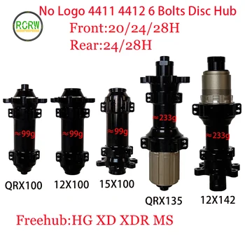 RCRW 4411 4412 Disco a 6 bulloni 20/24/28 fori Mozzo QR/12/15X100mm QRX135mm 12X142mm 4 nottolini Shiman HG XD XDR Microspline MS Freehub