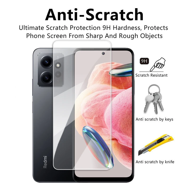 For Xiaomi Redmi Note 12 Global Glass Redmi Note 12 Tempered Glass  Transparent HD Screen Protector Redmi Note 12 Pro Plus Film