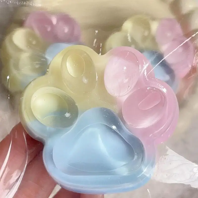 Big Cat Paw Silicone Squeeze Toys for Stress Relief Squish Paw Soft Sensory Fidget Toys Desk Accessory for for Kids Teens Adults 4