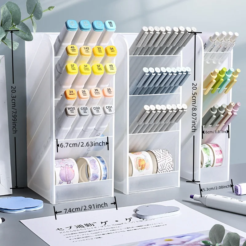 Desktop Organizer Pen Pencil Makeup Brush Storage Box 4 Grid