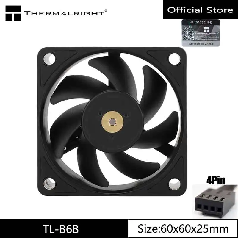 مروحة تبريد هيكل Thermalright TL-B6b، 60x60x25mm/3...