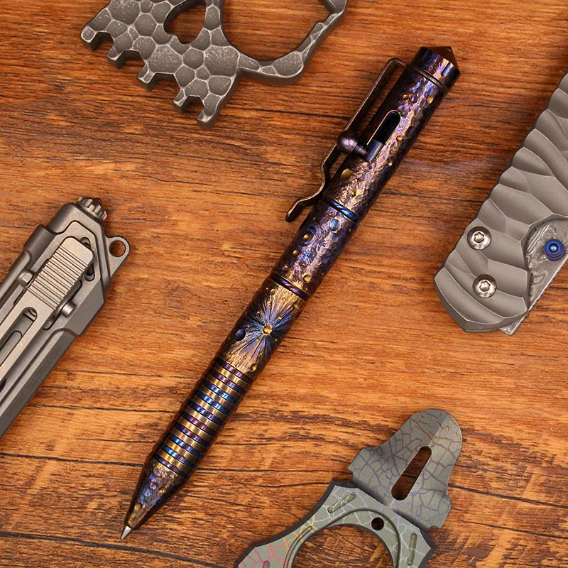 Handmade-Star-Night-Titanium-Alloy-Tactical-Ball-Point-Pocket-Clip ...