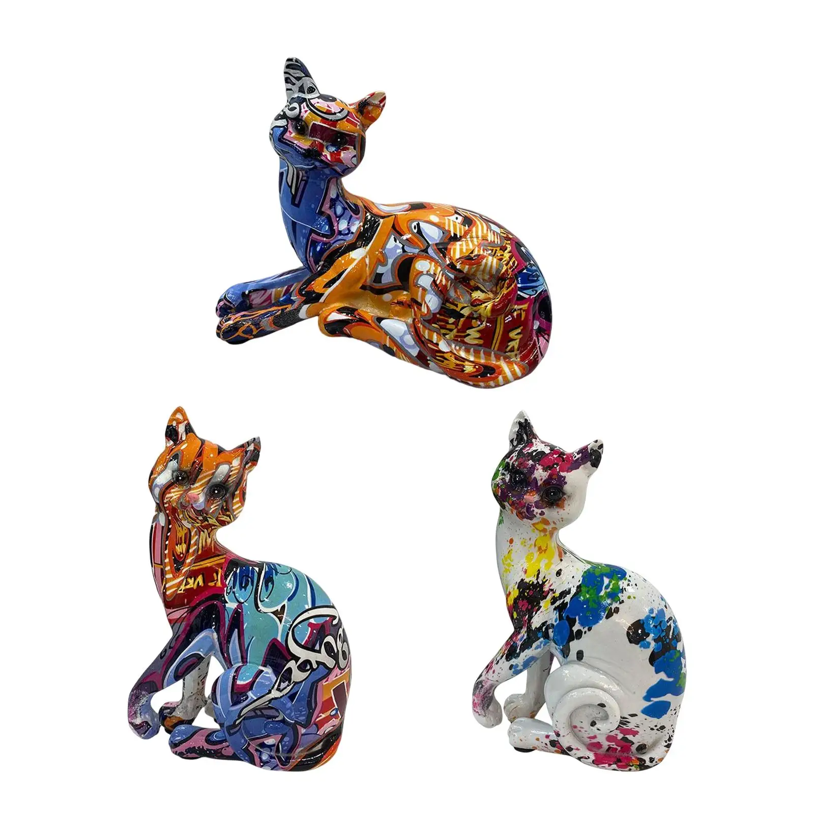 Bella Figurina Di Gatto Animale Scultura Opera D'Arte Foto Prop Artigianato Statua Di Gattino Per