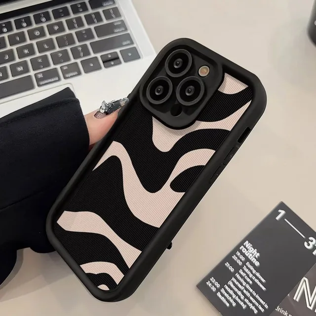 Bold Style & Ultimate Protection: Stylish Zebra Stripe Case for 15 13 12 11 Pro Max 14Plus XS XR X 7 8 Plus SE Anti-Drop Soft TPU Cover