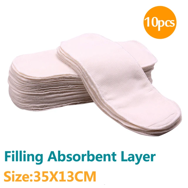 10PCS Baby Reusable Diaper Washable Ecological Diapers 6-layer Cloth Nappies for Children Breathable Absorbent Cotton Thickening Old Style