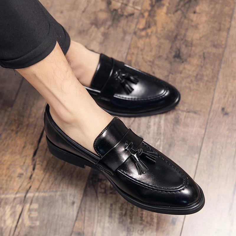 Tassel Loafer Shoes Men Slip on Driving Moccasins Mens Comfortable Leather Shoes for Men pointed Toe Fashion Man Casual Shoes 4
