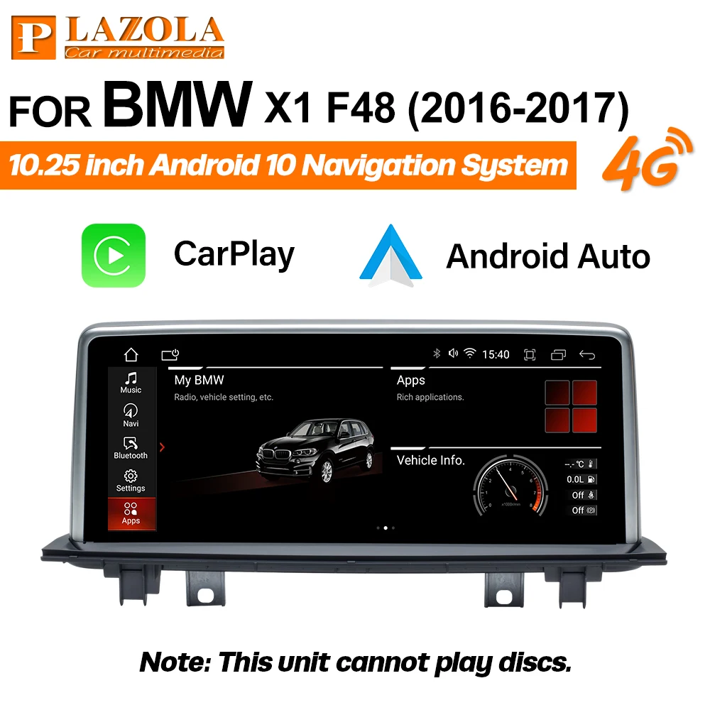 

Car Multimedia Player For BMW X1 F48 2016 2017 NBT Android 10 Navi CarPlay Auto Radio Screen Head Unit 10.25inch Navigation BT