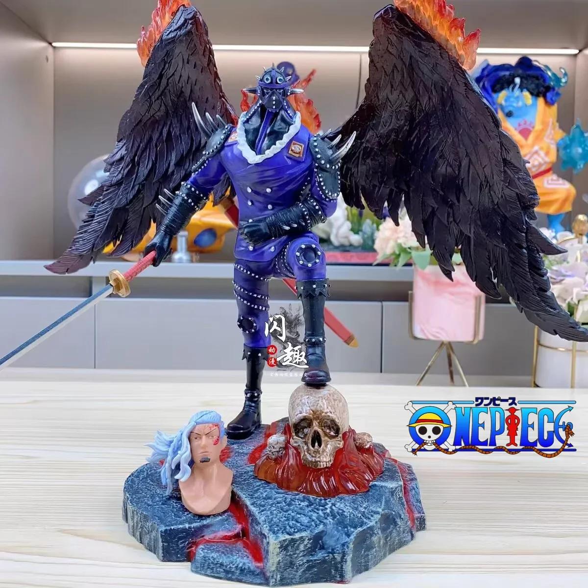 33Cm Nuovo One Piece Anime Figurine King Figure King The Wild Fire Statua In Pvc Modello Da Collezione Bambola Decorazione Giocattoli Regalo Di Comple