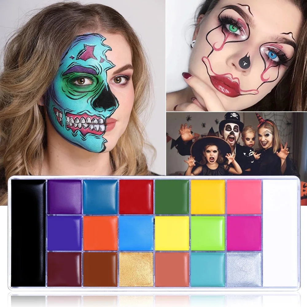 

wholesale 20 Colors Face Painting Oil Safe Kids Flash Tattoo Painting eye Art Make up Party Makeup Fancy Dress Beauty Palette