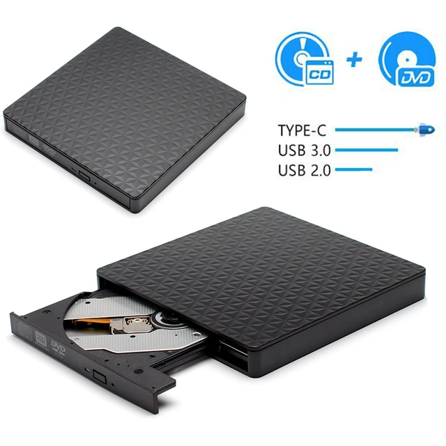 Lecteur DVD externe Type C/USB 3.0 Lecteur DVD CD-ROM Lecteur Graveur  Lecteur Lecteurs optiques Boîtier pour PC Ordinateur portable Bureau -  AliExpress