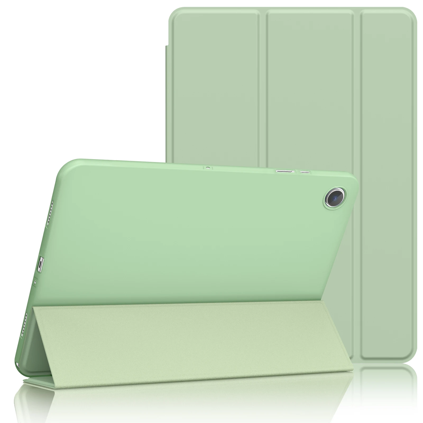 Smart Tri-Fold Shockproof Protective Case - Soft TPU Liquid Silicone PU Cover