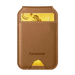 Luxury Unisex Folding PU Leather Magnetic Wallet Case (Brown)