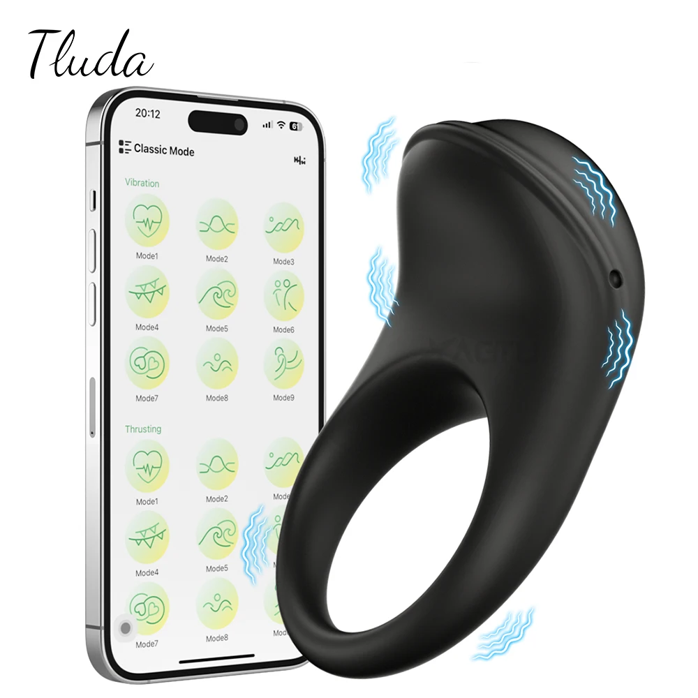 APP-Steuerung, vibrierender Penisring, Penisring für Männer, Ejakulation, Verzögerung, Penis, Eichelvibrator, Keuschheitskäfig, Sexspielzeug für Erwachsene für Männer 1
