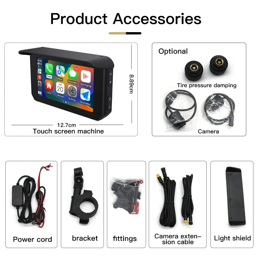 Autoabc Wireless Display Screen Motorcycles Gps Navigator Auto Gps Bt 5 Inch Waterproof Motorcycle