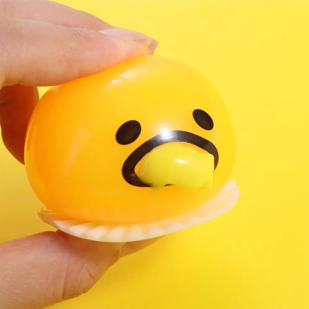 New Squishy Funny Egg Yolk Squeeze Toys Vomit Custard Bun Stress Ball Creative Stress Relief Sticky Decompression Toys For Kids 2