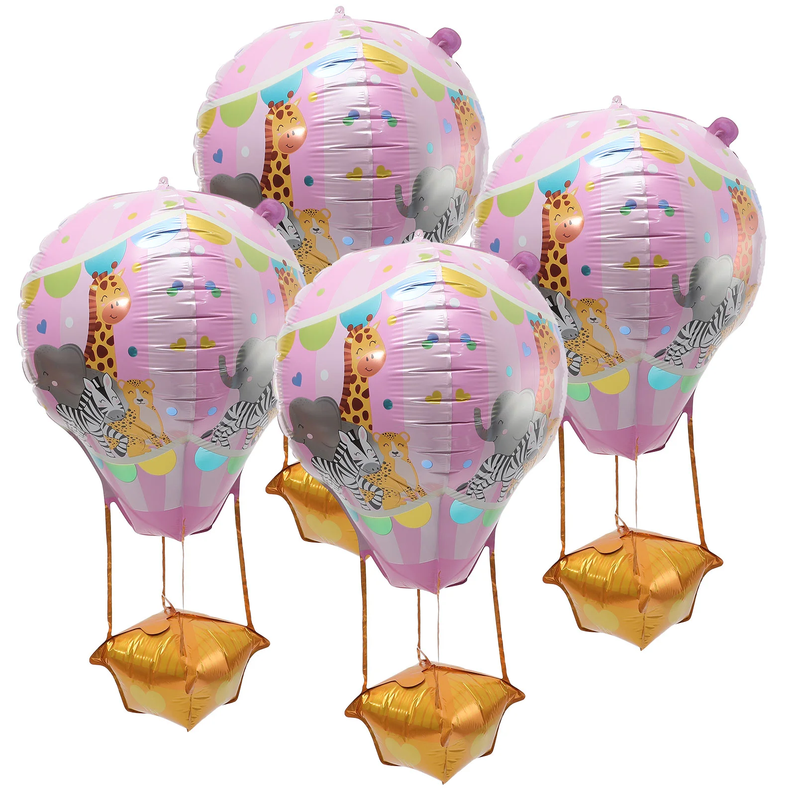 

4 Pcs Hot Air Balloon Foil Balloons Aluminum Decorative Home Birthday Party for Kites Festival Assorted Colors Decorations