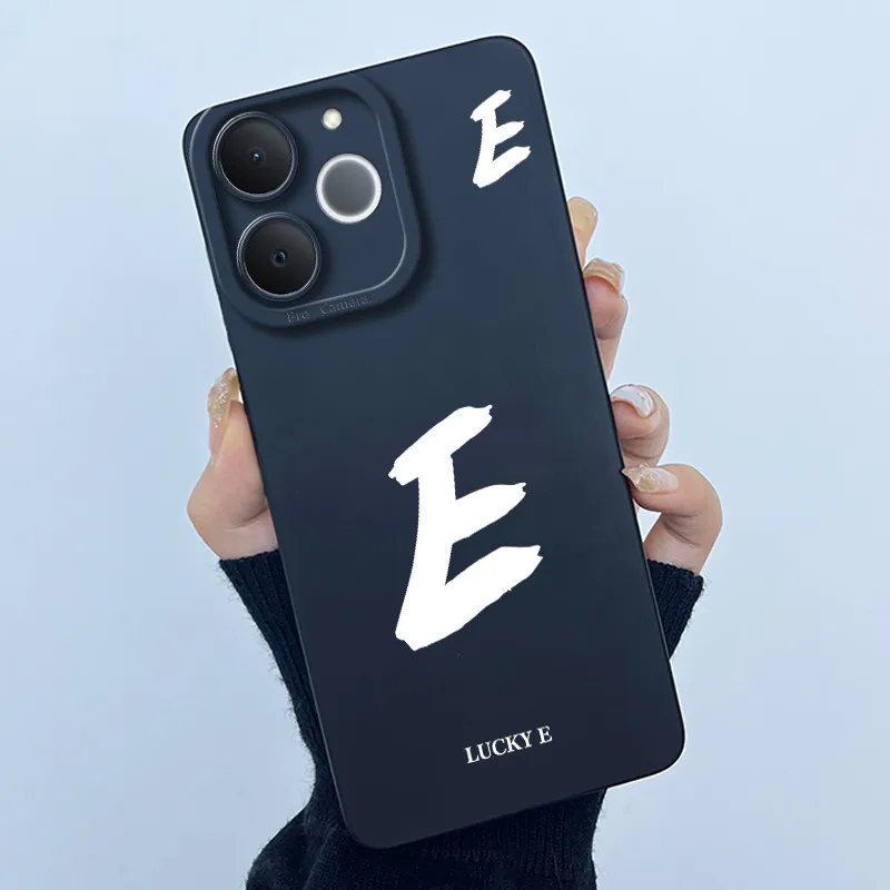 Cute Initial Letters Shockproof Soft Silicone Phone Case Cover Bumper