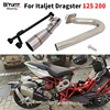 Slip On For ITALJET Dragster 125 200 Motorcycle Exhaust Escape Full System Modify Muffler Front Middle Link Pipe Tube 50.8MM