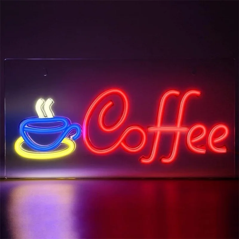 

Cafe Neon Signs Light Led Signs Coffee Shop Restaurant Decor Wall Pantry Bar Welcome Open Sign USB Easy Install