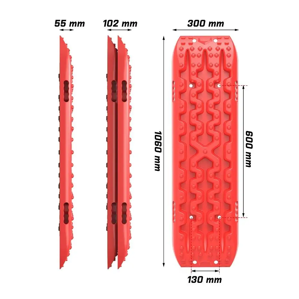 X-BULL Recovery tracks Sand tracks 2pcs 10T Sand / Snow / Mud 4WD Gen 3.0-Red
