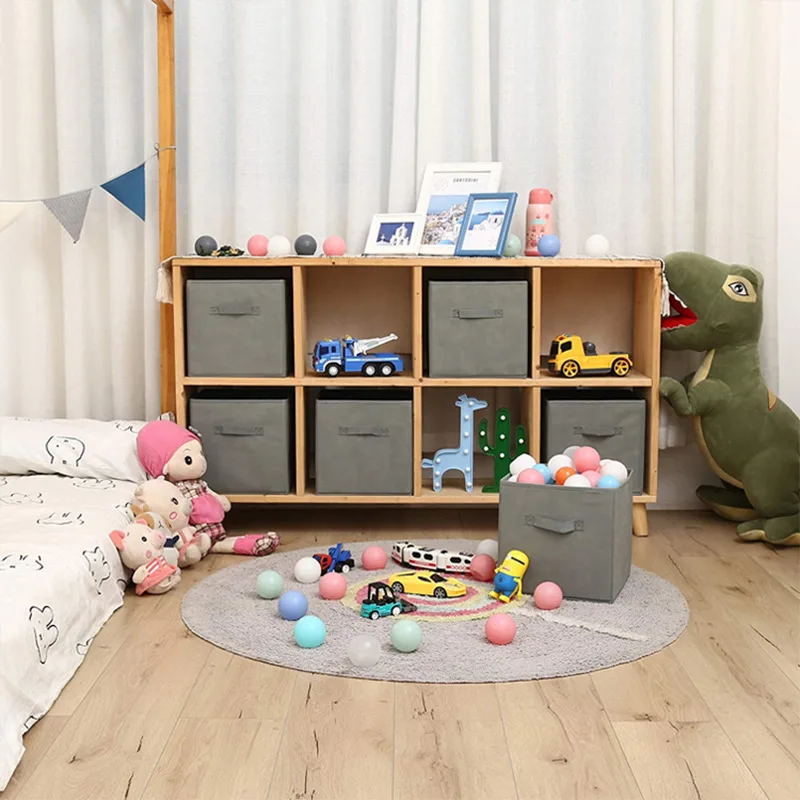 Non-Woven Fabric Storage Box Wholesale Portable Fabric Storage Box without Lid Household Clothes Toy Finishing Box 3