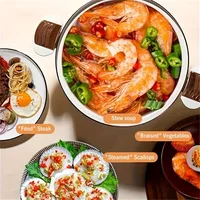 Pots de cuisson en émail de grande capacité, marmite à ragoût à Double manche, antiadhésive, multifonctionnelle, pour la maison, adaptées à la cuisine 3