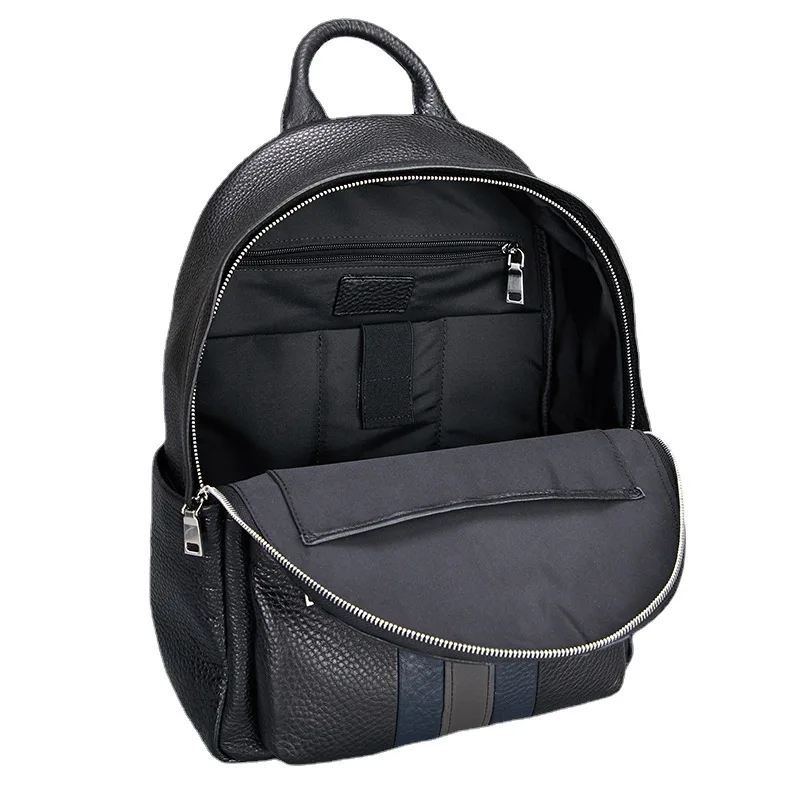 New Top Grain Leather Backpack for Men Business Commute Fashion Durable Work Bag