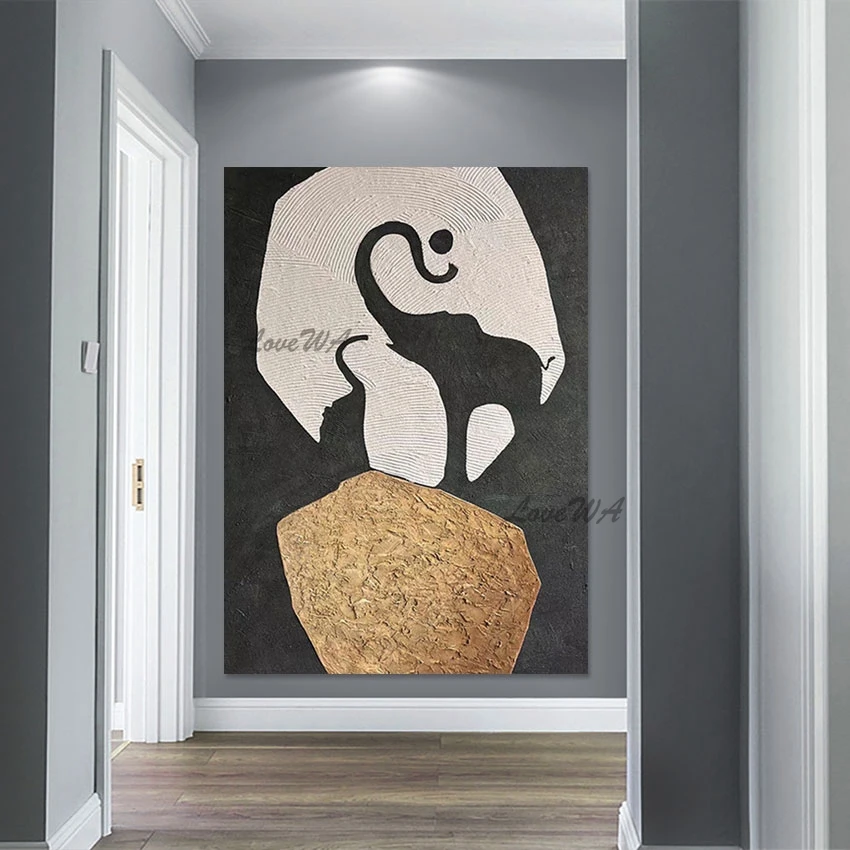 

Heavy Gold Foil Handmade New Modern Abstract Oil Painting Quality Artwork Home Decoration Pieces Luxury Living Room Wall Picture