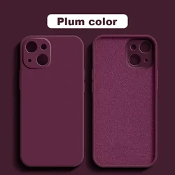 Premium Liquid Silicone Soft Case - Vibrant Colorful Cover - iPhone 13 Mini (Plum red)