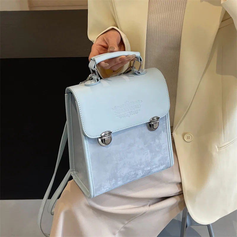 Women's Backpack PU Leather Single Shoulder Bag Handhelds Crossbody Multi-Functional Women's Bag with Detachable Shoulder Straps