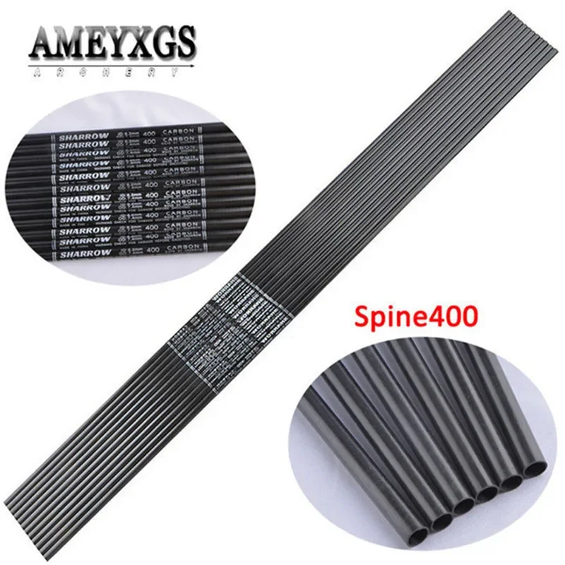 12 Tubos De Flecha De Carbono Puro - 30 Pulgadas Spine 340-900 - Para Tiro Con Arco Y Caza