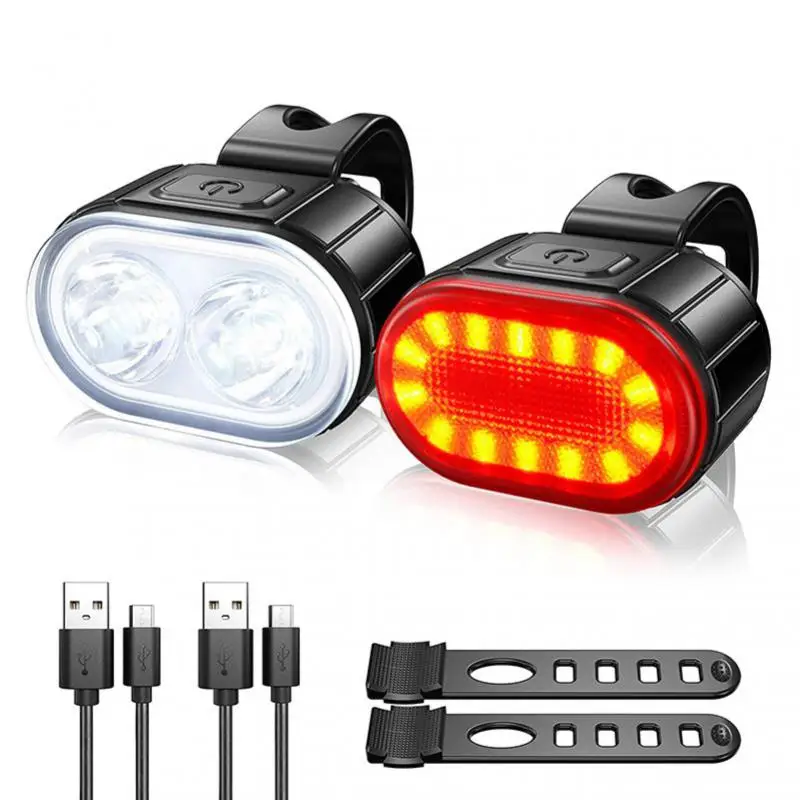 2X Bicycle Laser Rear Light Night Cycling Safety Warning Bike Rechargeable Lamp