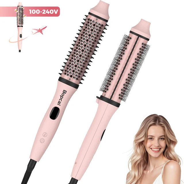 Brosse thermique double tension, brosse ronde chauffante de 1,5 pouces avec ions négatifs et céramique pour la tension, 6 temps et arrêt automatique 1