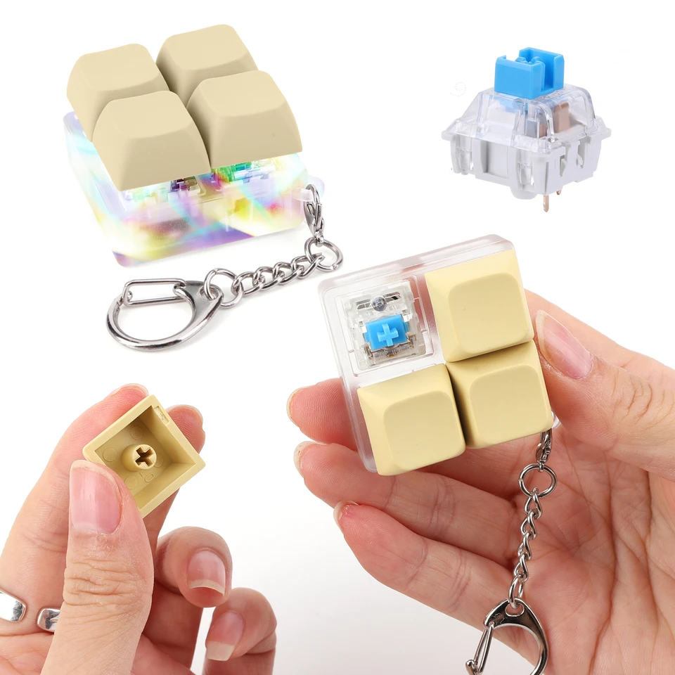 LED Light Keyboard Fidget Keychain Stress Relief Toy