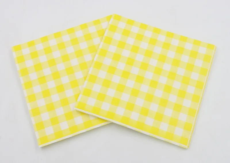 Description Picture 5 of item100 Counts Printed Paper Napkins Disposable Checkered Cocktail Napkins 2 Layers Wedding Birthday Picnic Tea Party