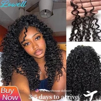 Small Spirals Curly Crochet Human Hair Extensions 12A Deep Pixie Curls Crochet Hair Pre Separated Knotless Miracle Knot Braids 1