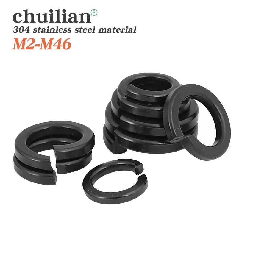 

2-5PCS Spring Lock Washer M3 M4 M5 M6 M8 M10 M12 M14 M16 M18 M20 M22 M24 M27 M30 Carbon Steel Material Blackening Washer