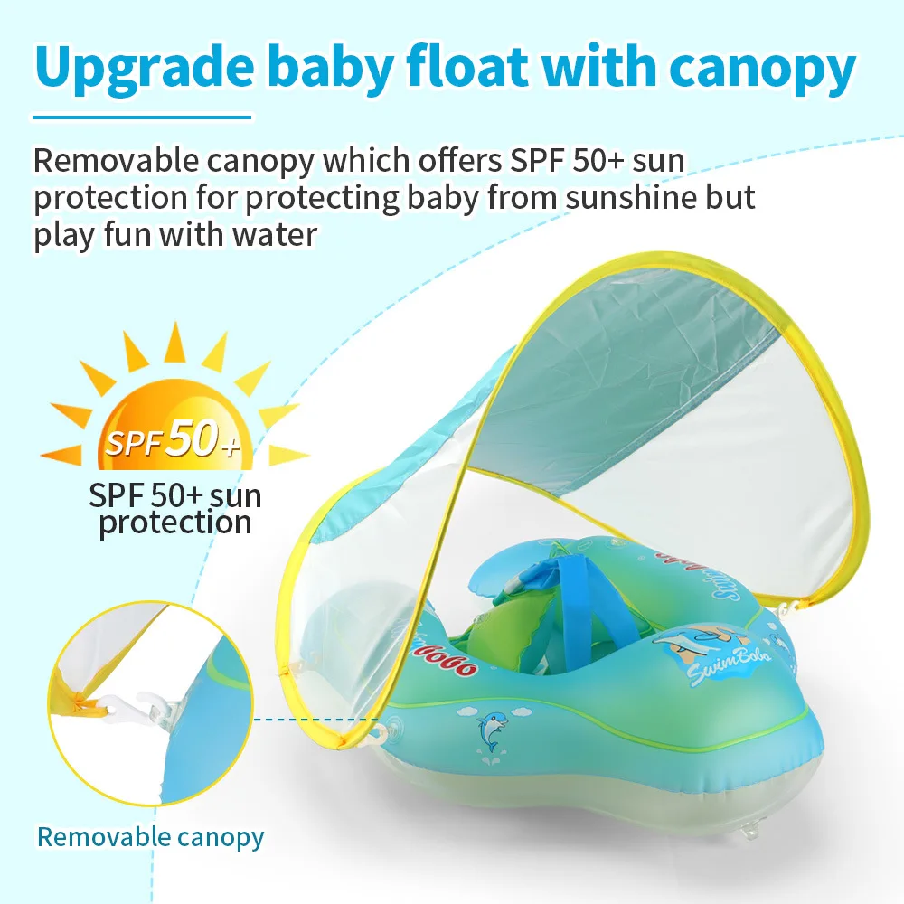 Baby Inflatable Swim Float with Sun Canopy 2