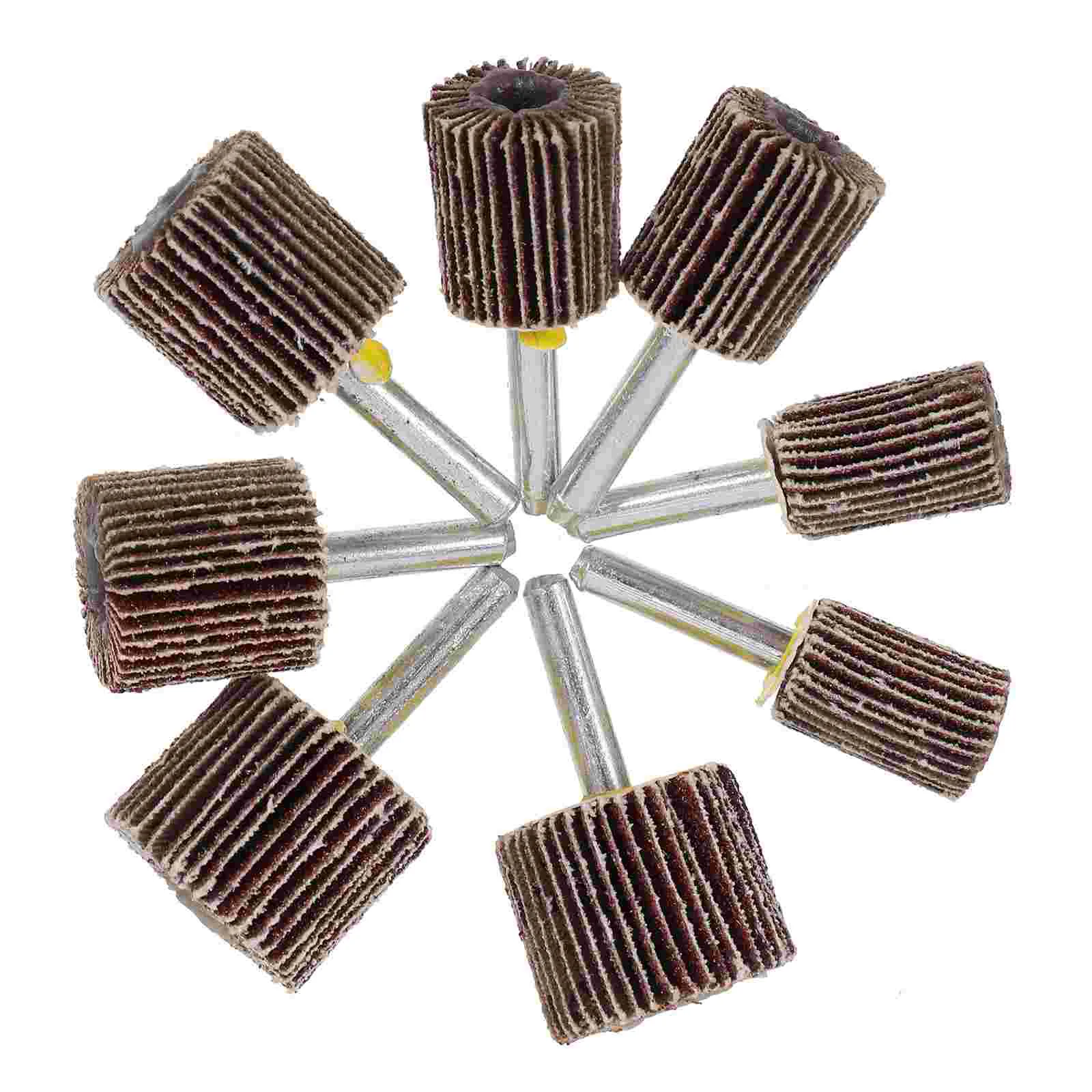 

8 Pcs Electric Straight Small Flap Wheels Rotary Abrasive for Replacement Grinding Heads Assortment