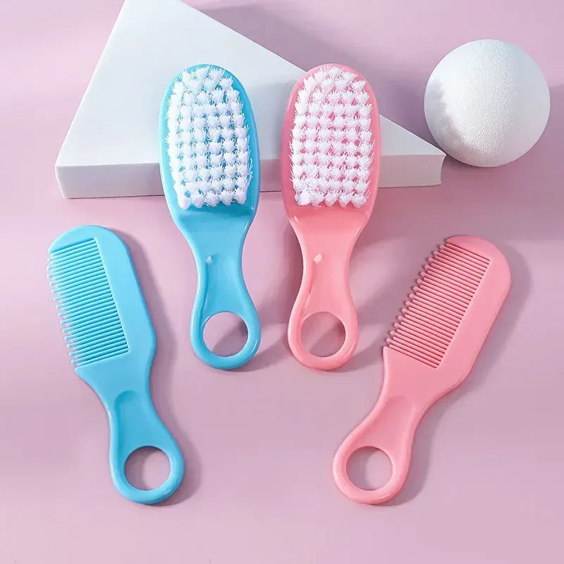 Baby Hairbrush Comb Portable Newborn Infant Toddlers Soft Hair Brush Head Massager Comb Set Baby Kid Hair Care Supplies hair brush comb baby hair comb