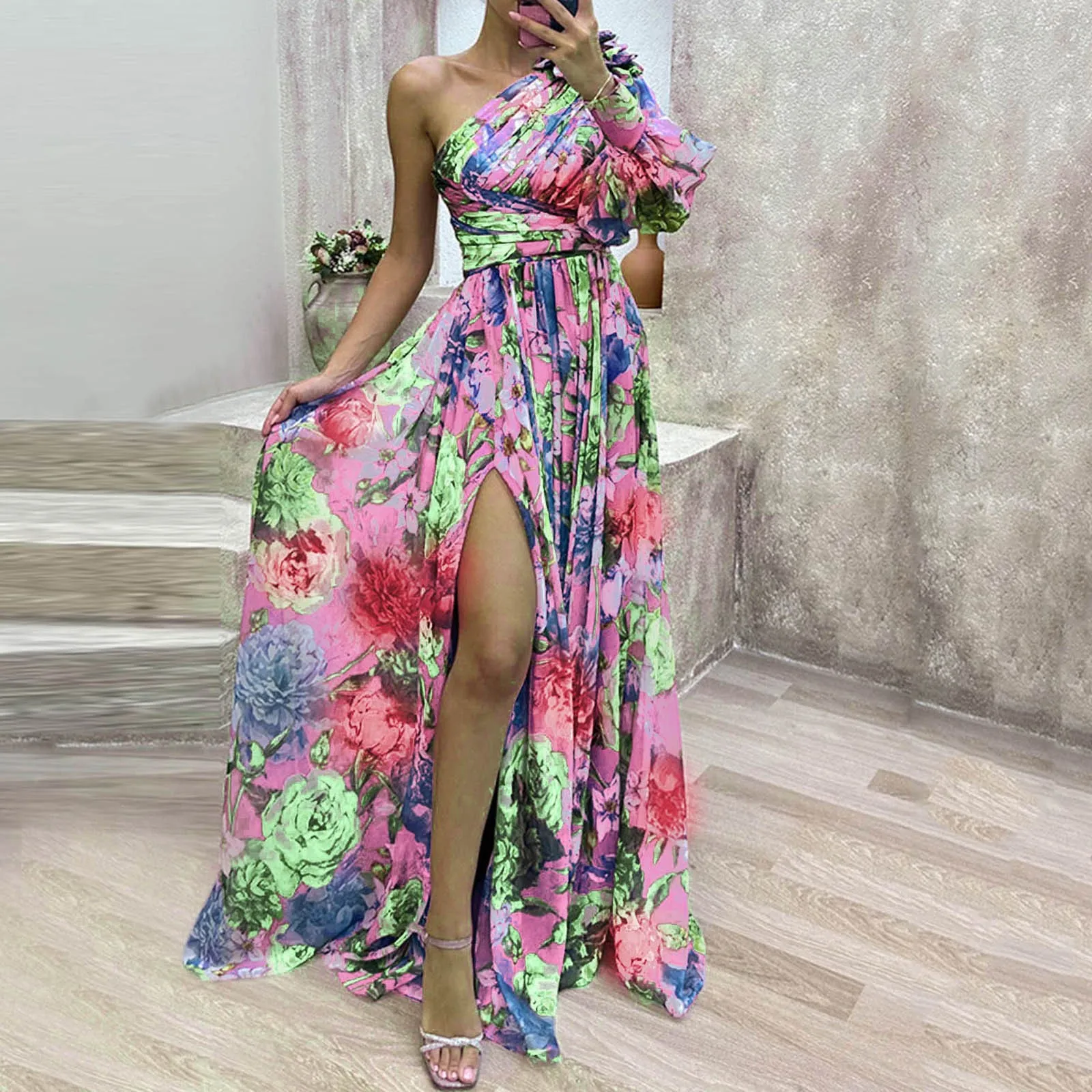 Vestidos De Noche VFSHOW Vestido Largo De Noche Para Mujer, Diseño De Flores Vestidos Para Noche Vieja