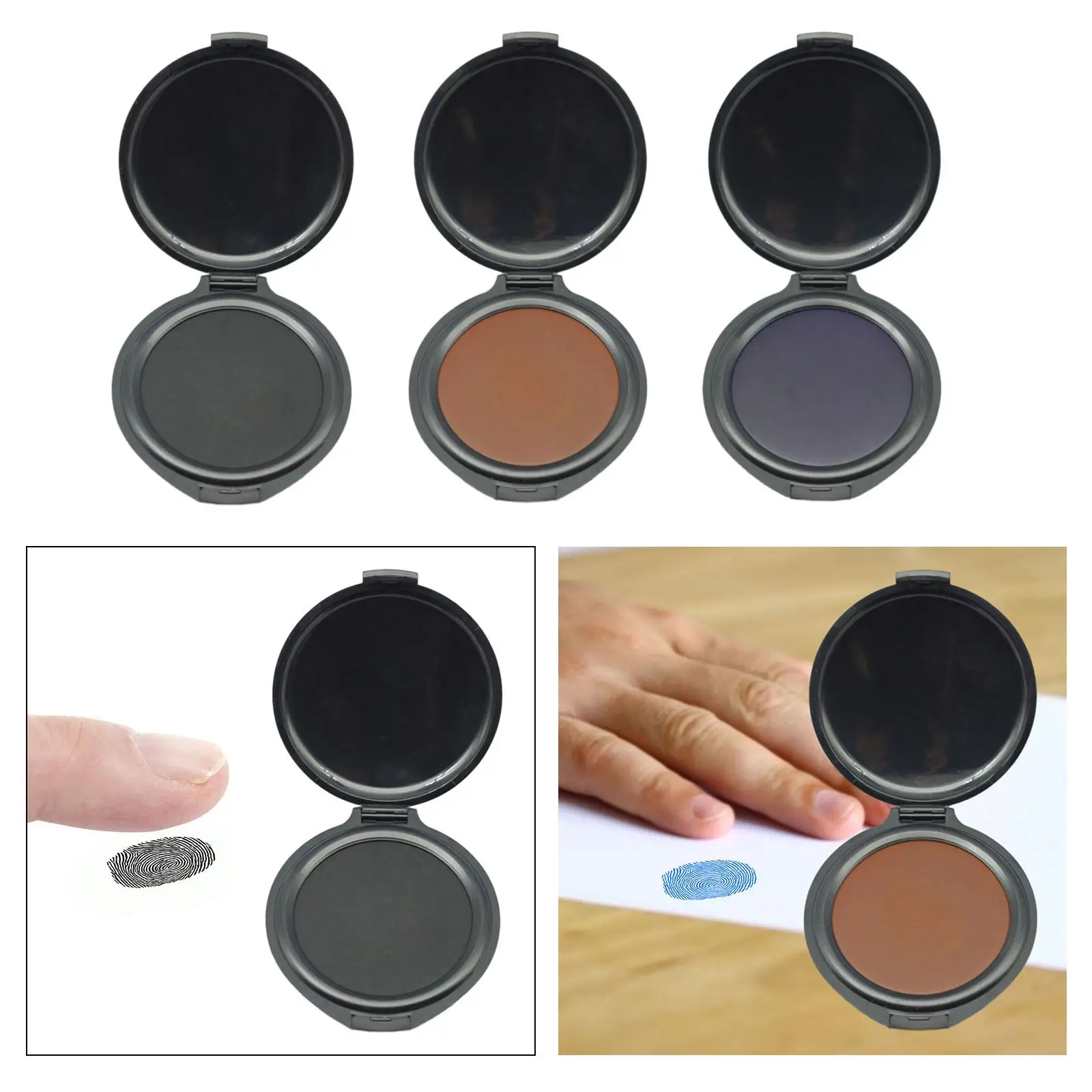 Fingerprint Ink Pad Thumbprint Ink Pads Erasable Round Fingerprint Pad for Notary Supplies Security ID Banks
