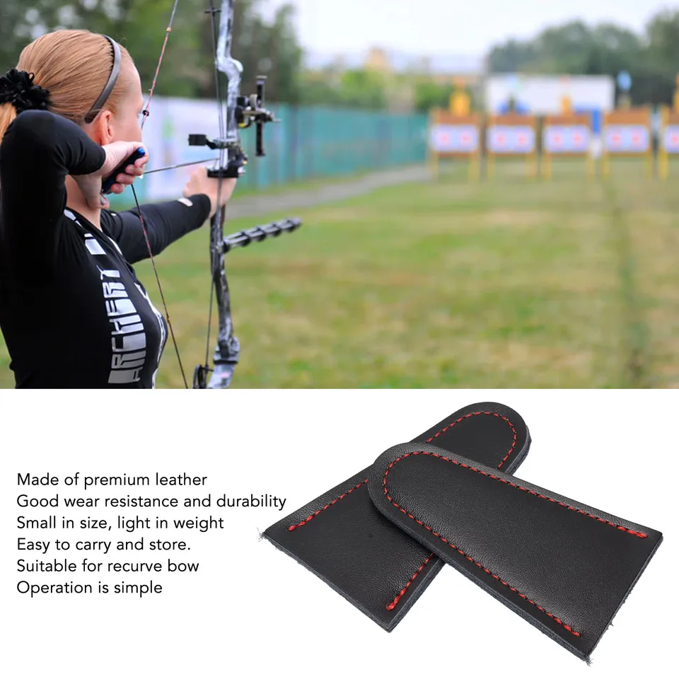3 Paires De Repose-Flèches En Fourrure D'Archerie Cuir Arc Recourb Traditionnel Longbow Chasse Noir