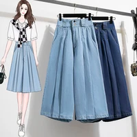 Plus Size Pants For Women 2025 Summer New High Waist Denim Pants Women Korean Style Wide Leg Loose Large Size Jeans Women - Image 2
