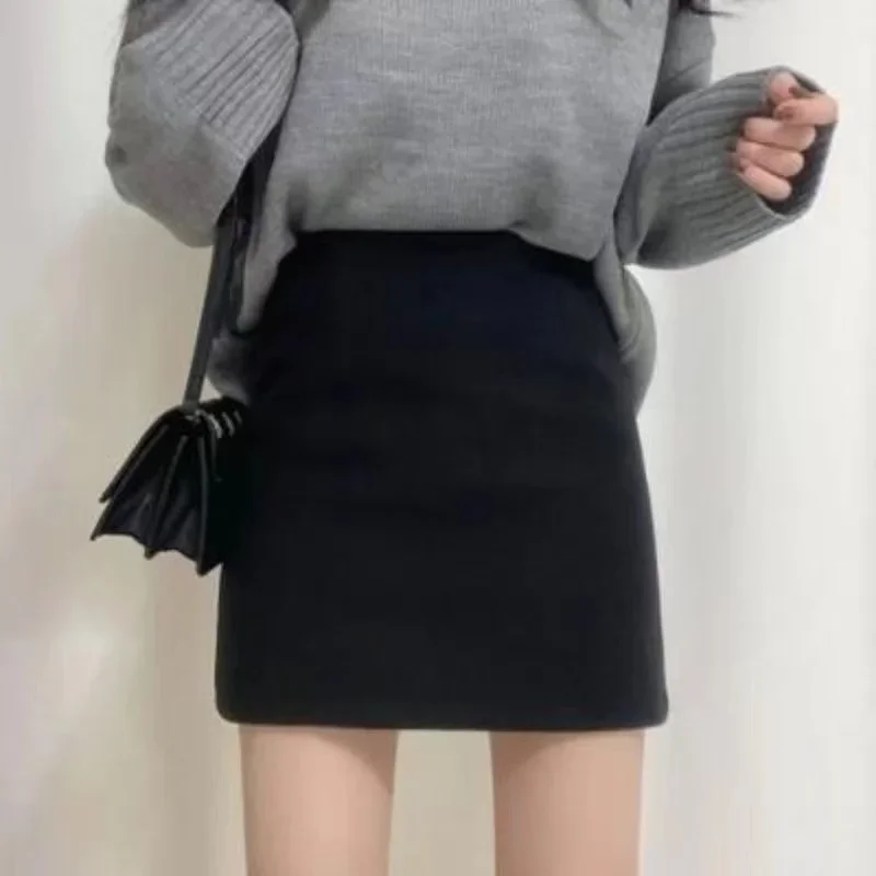 

Autumn Winter Sexy Girls Ulzzang Cozy Faldas Mujer Mini Skirts Women Simple High Waist Y2k Tender A-line Hotsweet Fashion Pure