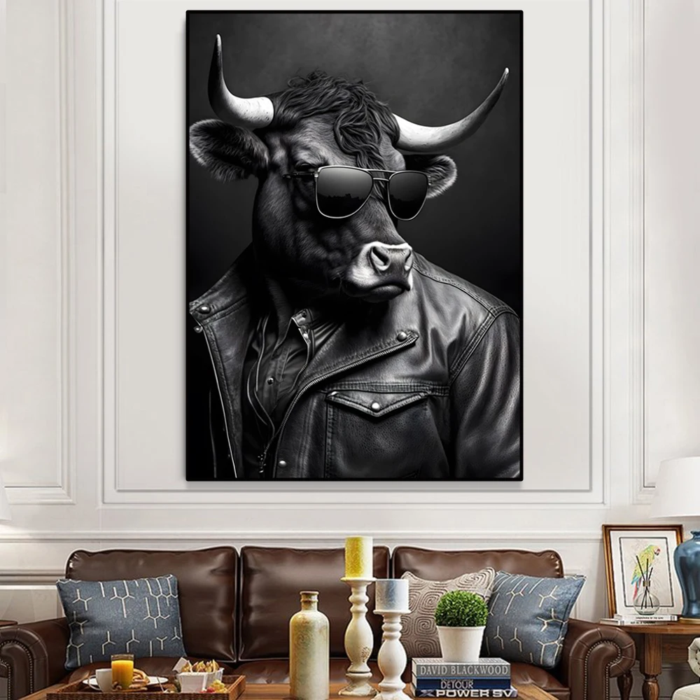 

Wild Animals Funny Wearing Sunglasses Posters Prints on Canvas Wall Art for Living Room Pop Art Home Decoration