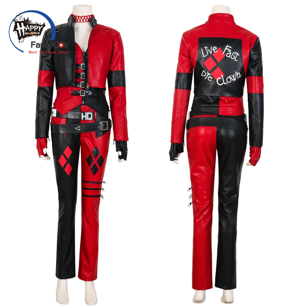 Suicide Harley Cosplay Costumes Quinn Jacket Costume Harleen Cosplay Quinzel Joker Coat Girl Custom Made