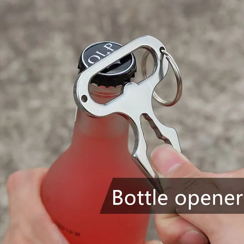 Multifunctional EDC Tool Stainless Steel For Outdoor Camping Hiking Equipment Secruity Protection Portable Wrench Bottle Opener