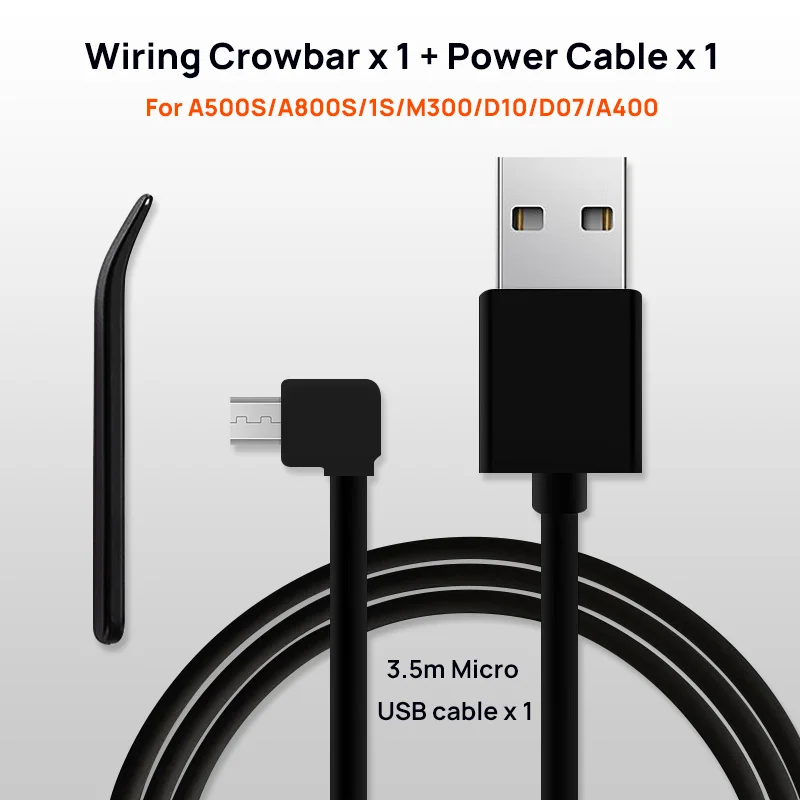 70mai Type-C Charging Cable for 70mai A810 X200 M500 & Micro USB Cable for 70mai 4K A800S 70mai A500S 1S M300 A200 M200 S500 — view 3