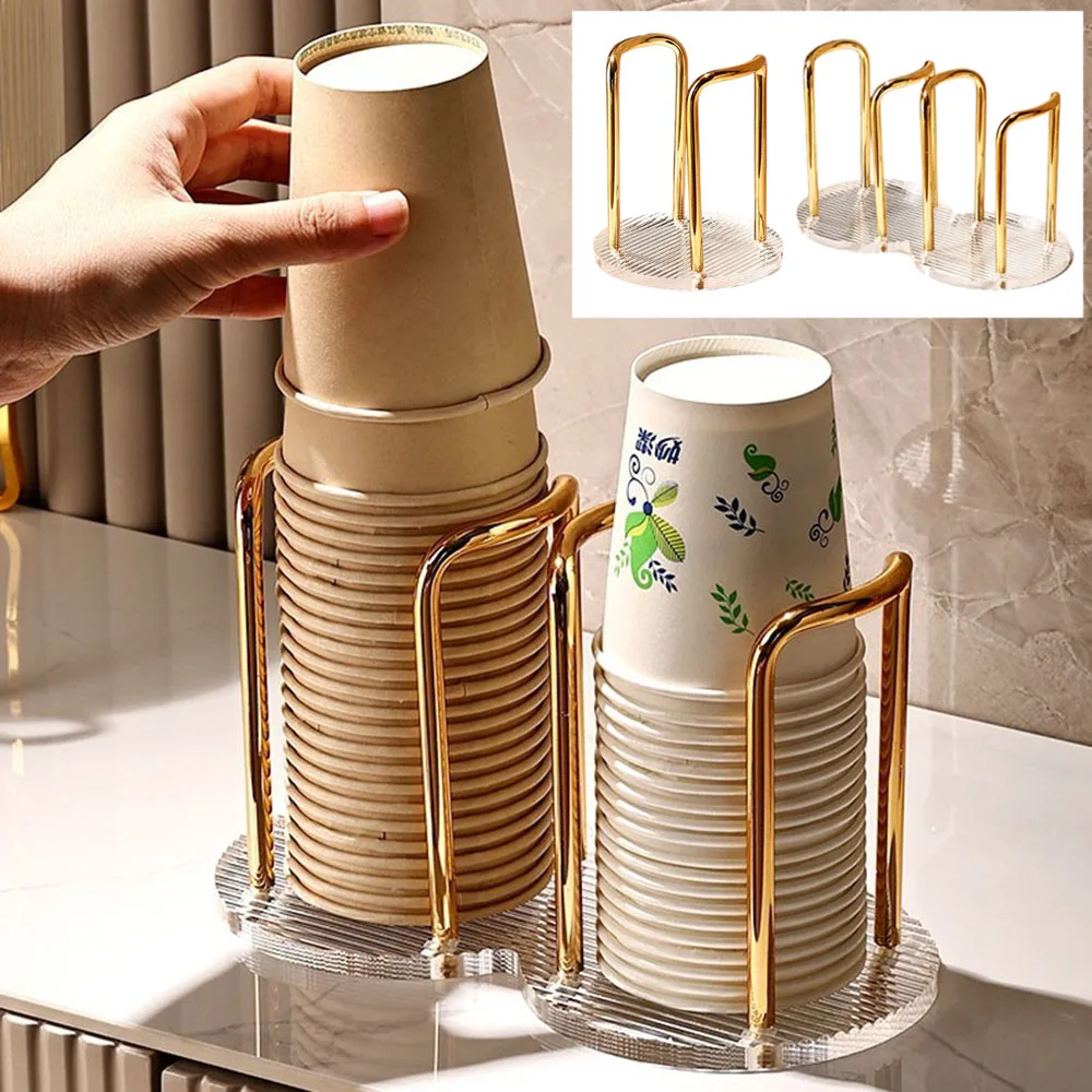Light Luxury Disposable Cup Storage Holder Storage Rack Paper Cup Shelf Water Cups Dispenser Rack Installed Home Supplies cup storage holder,paper cup dispenser
